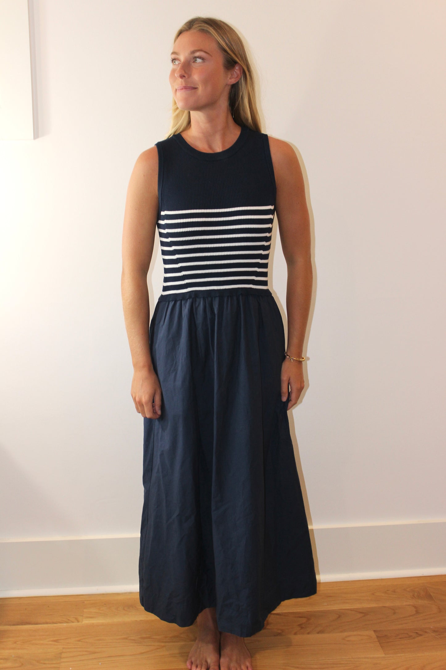 Sloane | Ankle Length Striped Dress, S