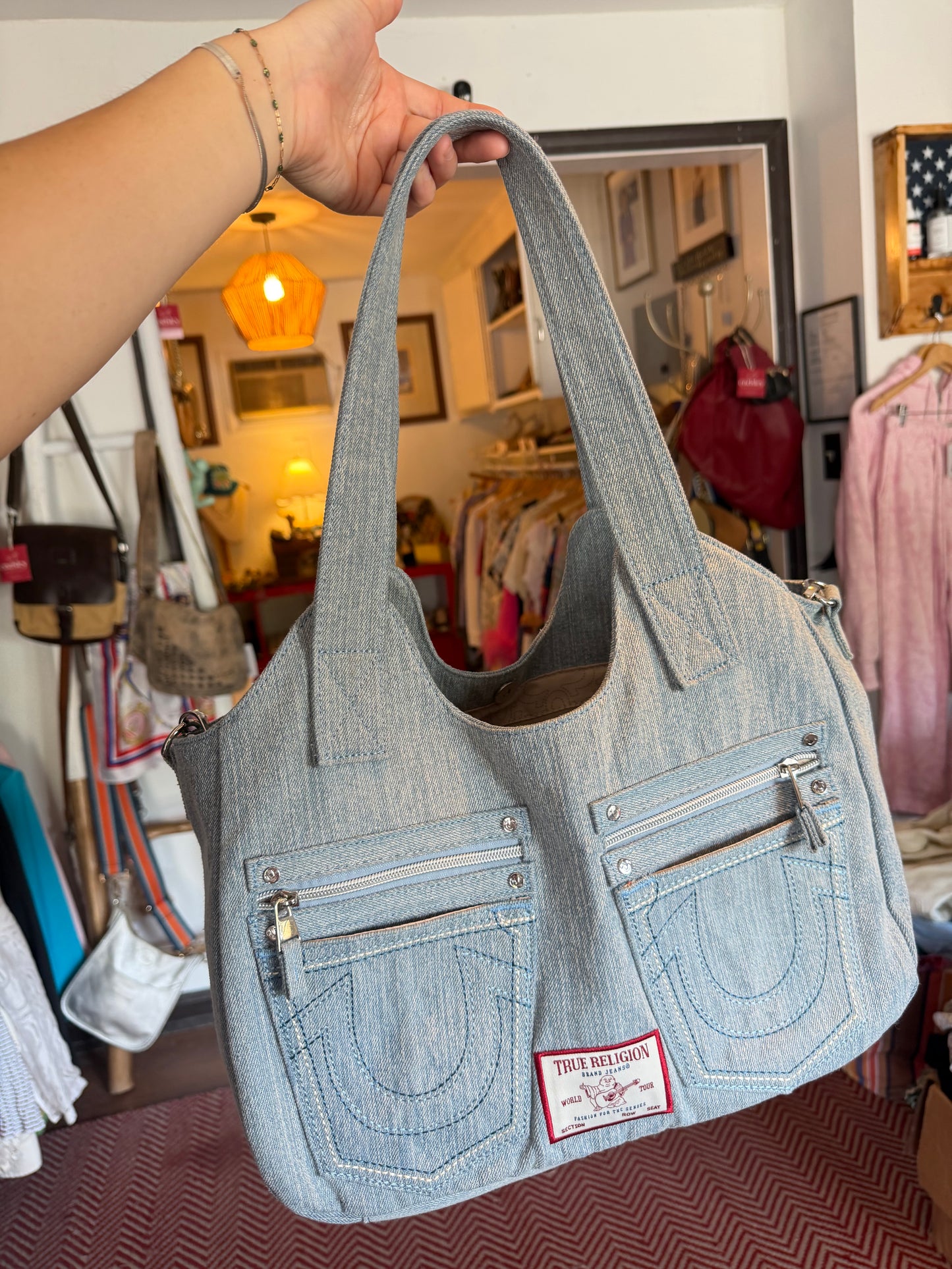 True Religion  | Denim Shoulder + Crossbody Purse