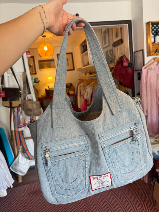 True Religion  | Denim Shoulder + Crossbody Purse