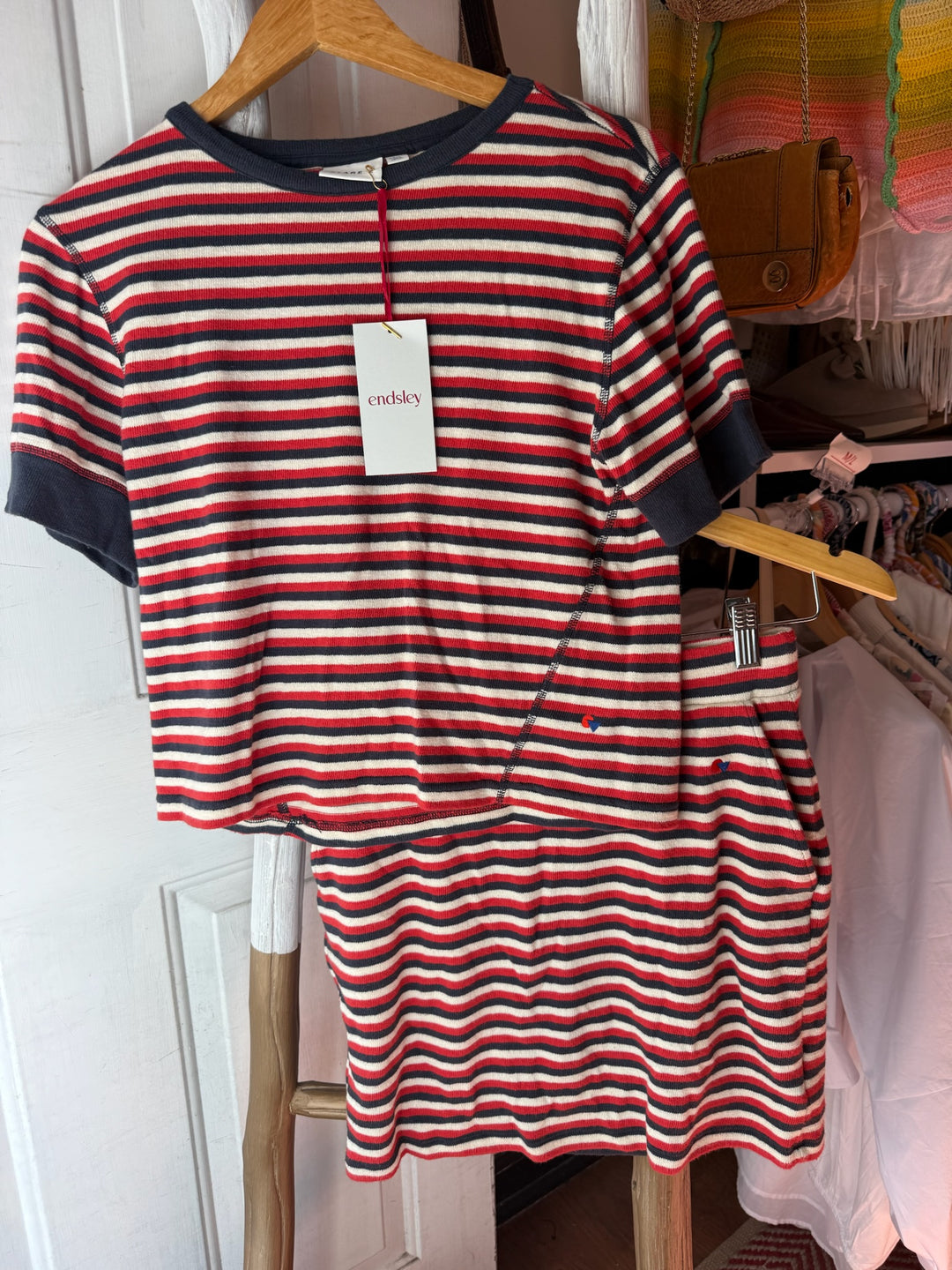 Clare V | Striped Skirt Top Set, S
