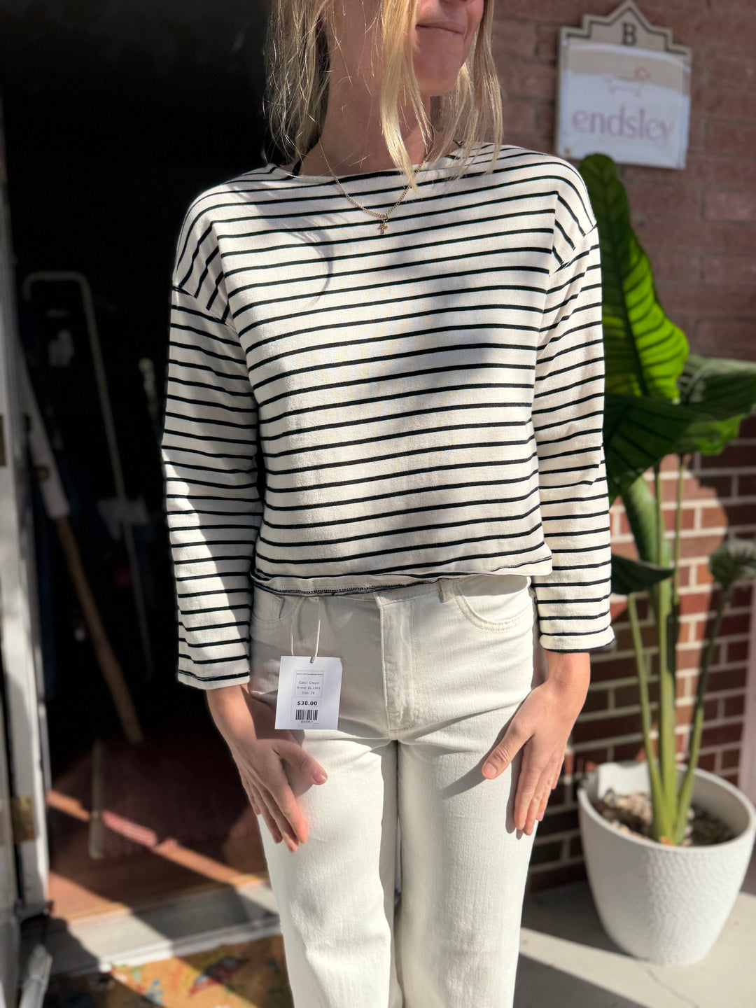 Miou Muse | Striped Long Sleeve, M