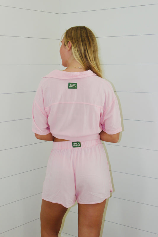 Daily Drills | Linen Short Set, M Bottoms + M/L TOp