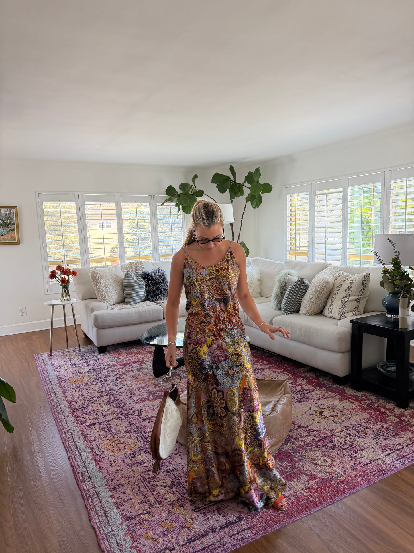 Johnny Was  | Printed Silk Maxi Dress, M