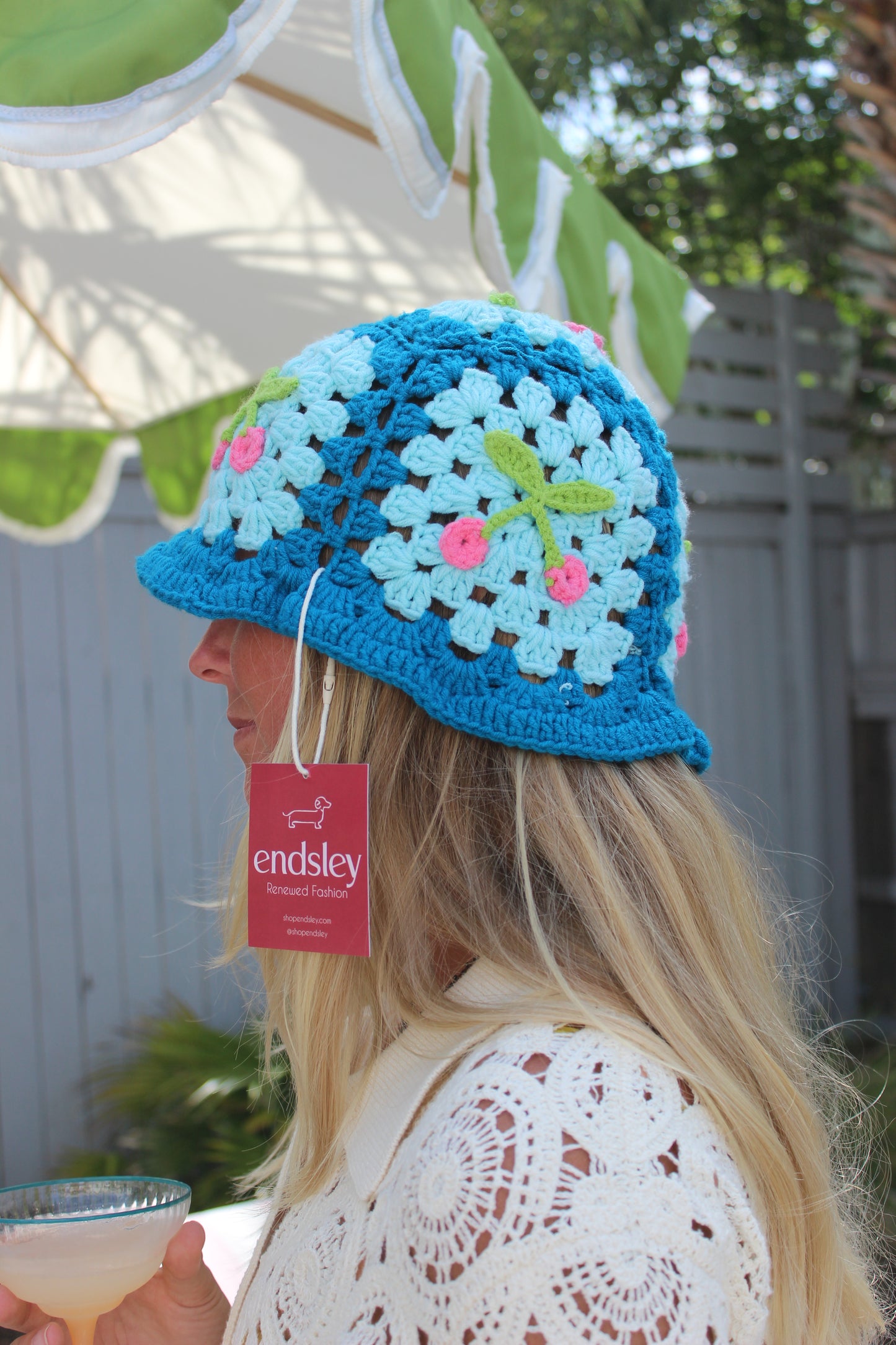 Crochet Cherry Bucket Hat