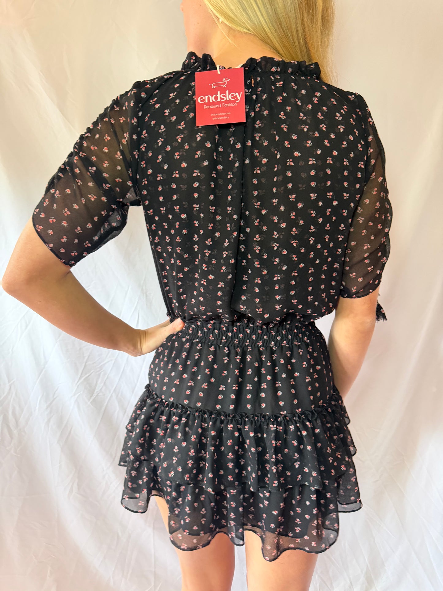 Misa LA |  Mini Patterned Floral Flowy Dress, XS