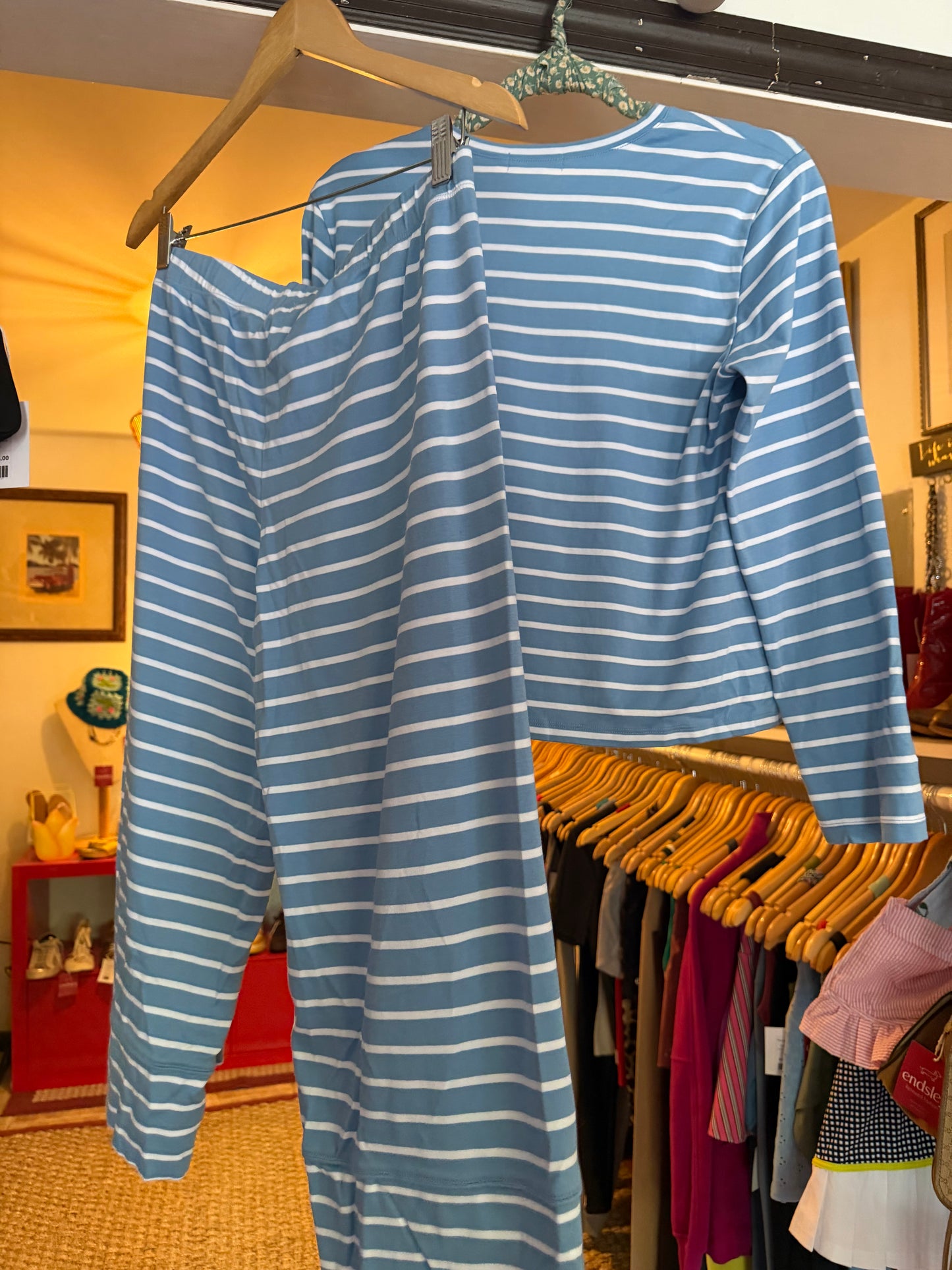 LAKE | Pima Cropped Pajama Set, L
