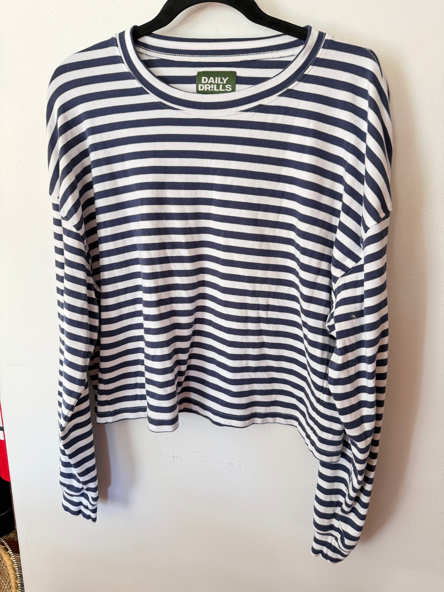 Daily Drills | Navy Bodega Striped Crew Neck, XS/S