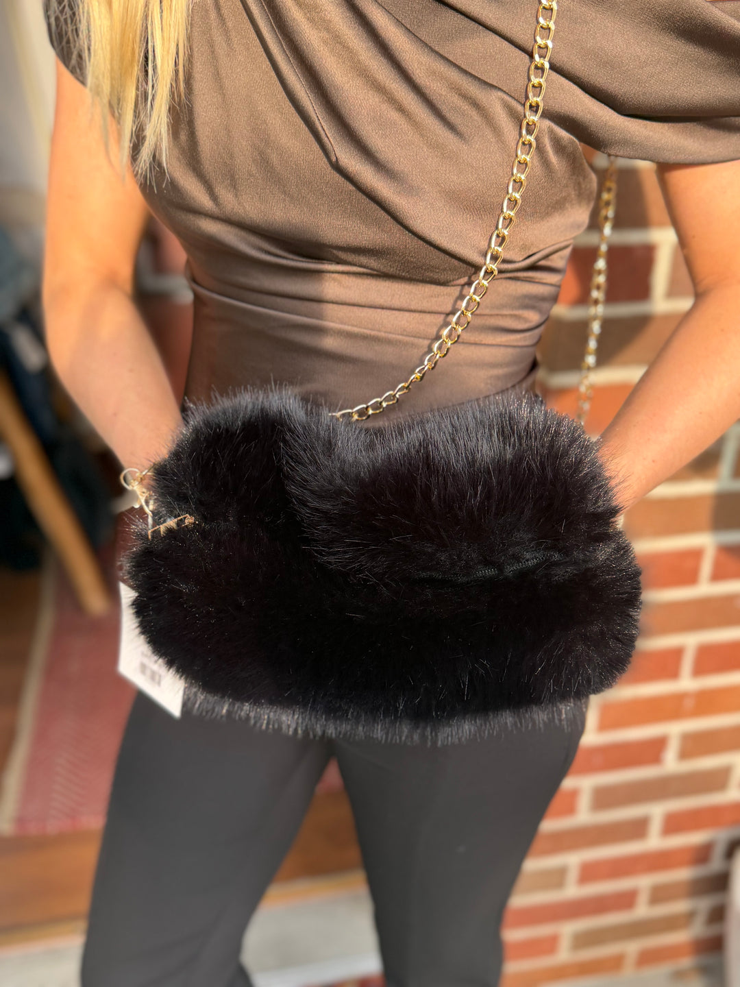 Fuzzy Black Multi-Purpose Purse