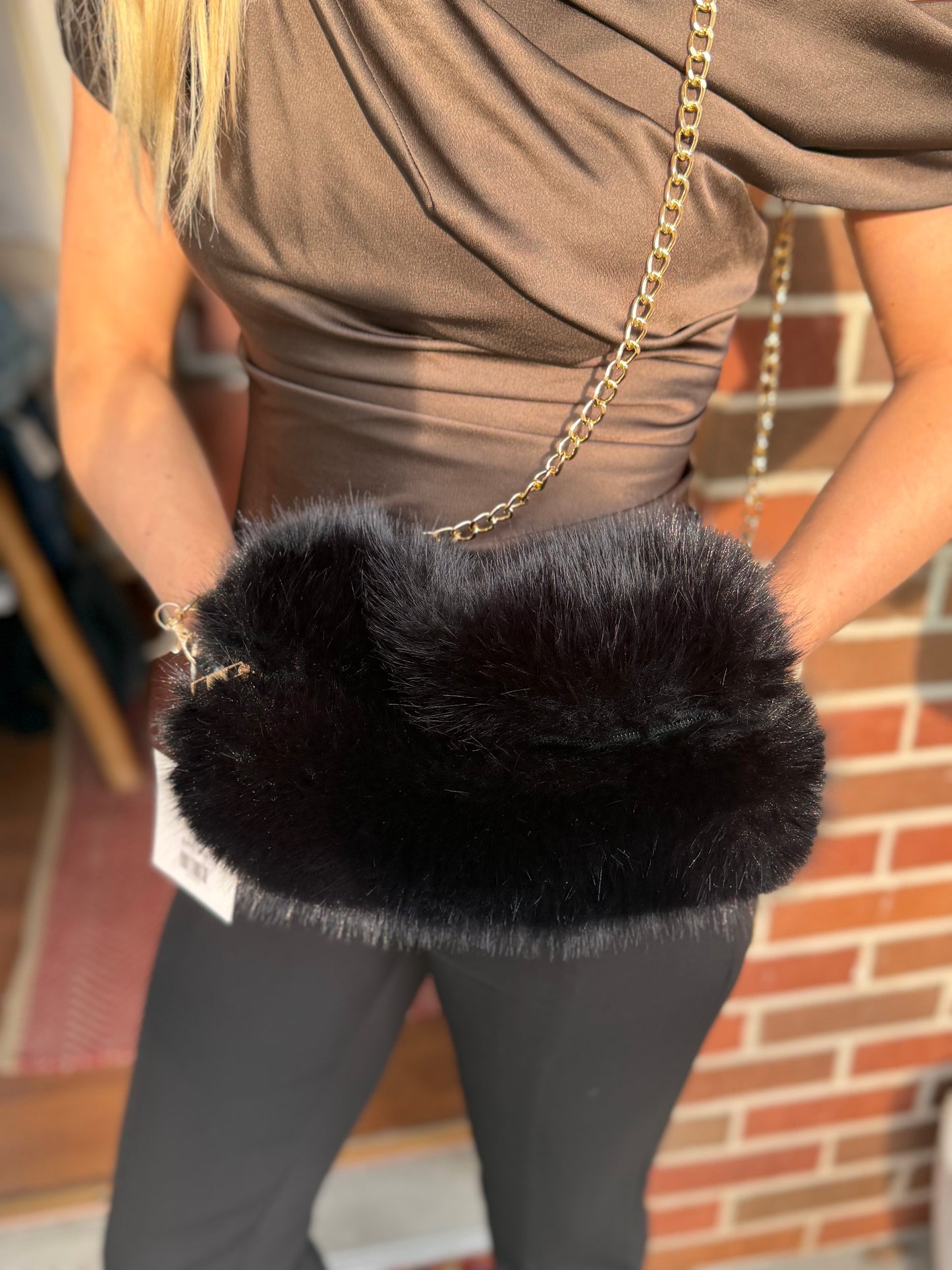 Fuzzy Black Multi-Purpose Purse