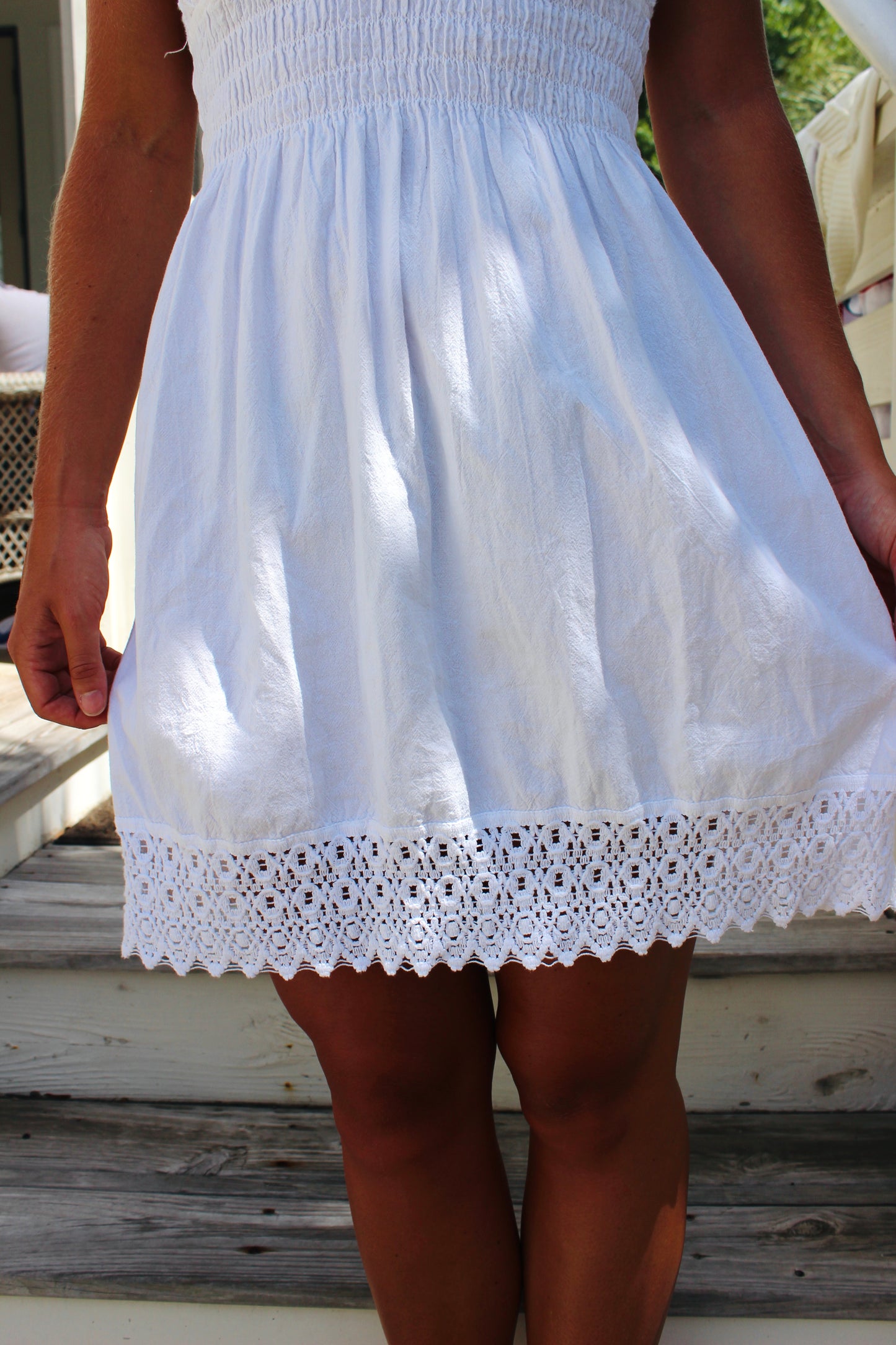 Natural Cotton | Mini Crochet Bead Dress, S
