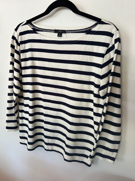 J Crew | 100% Cotton Navy Striped Top, S