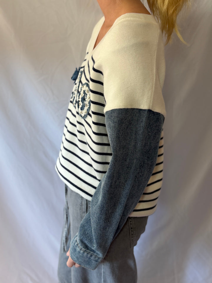 Aix-en-Provence | Ciao Repurposed Denim Sweater