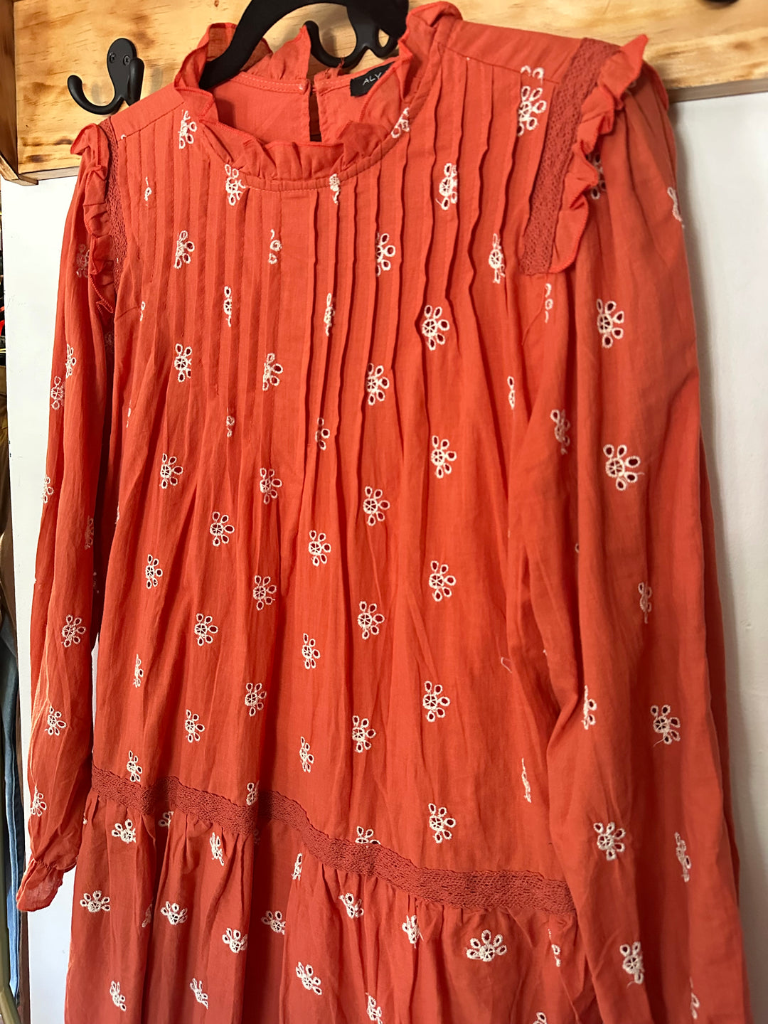 Aly Daly | Orange Eyelet Dress, L