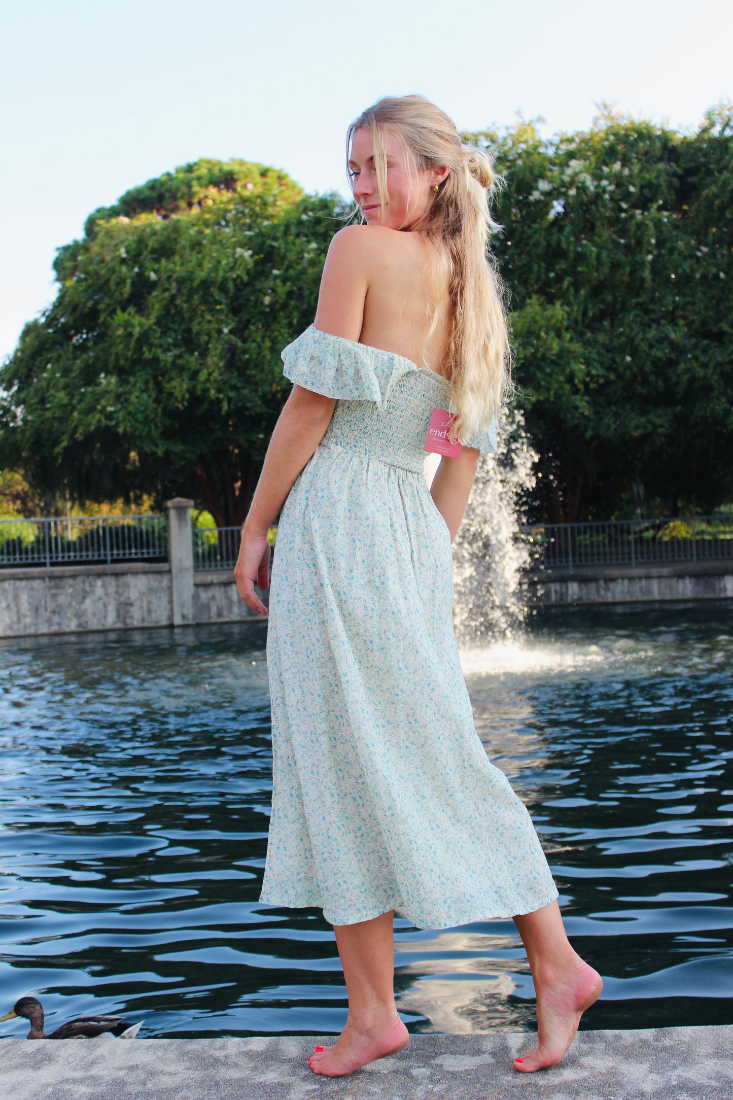 Baybala | Floral Ruffle Midi Dress, XS