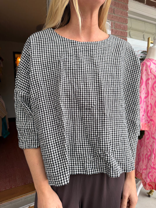 Not Perfect Linen | Gingham Top, OS