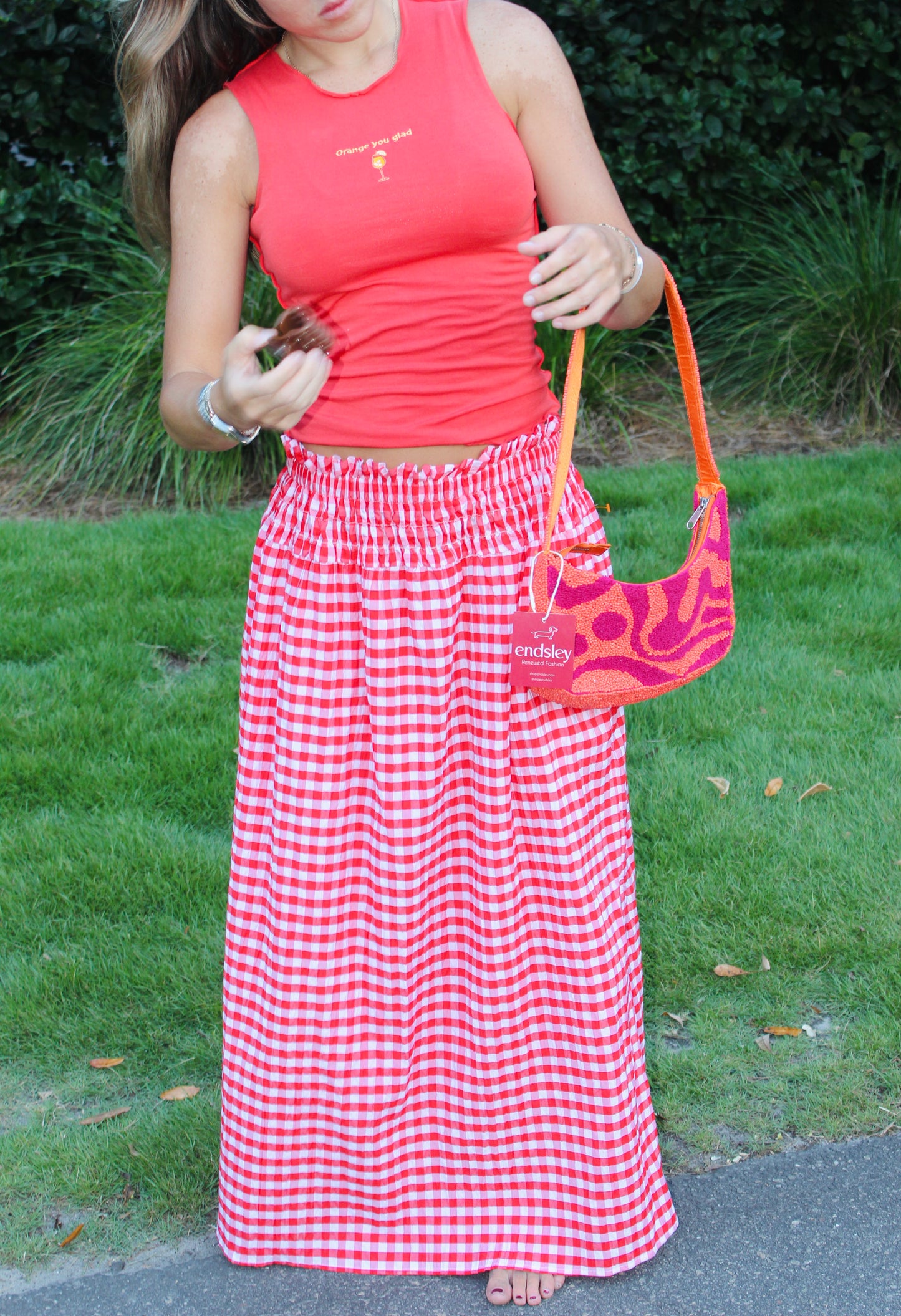 Universal Threads  | Gingham Midi Skirt, M