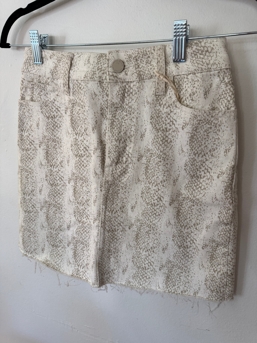 Paige | Snakeskin Denim Skirt