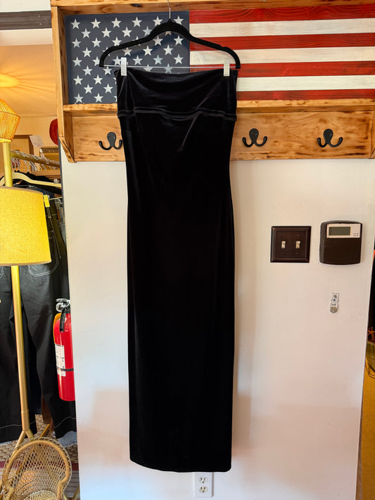 Laundry by Shelli | Black Velvet Strapless Maxi, S