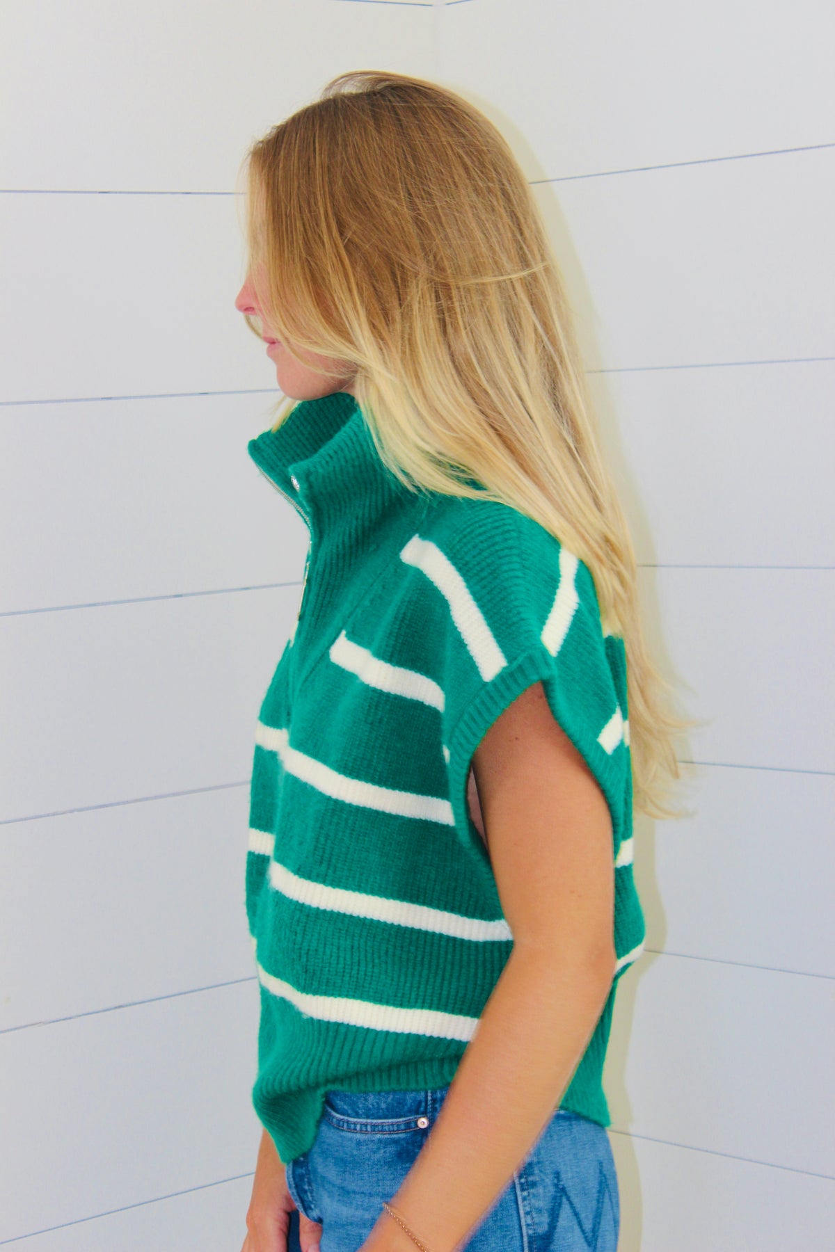 Maeve | Striped High Collar Sweater, OS