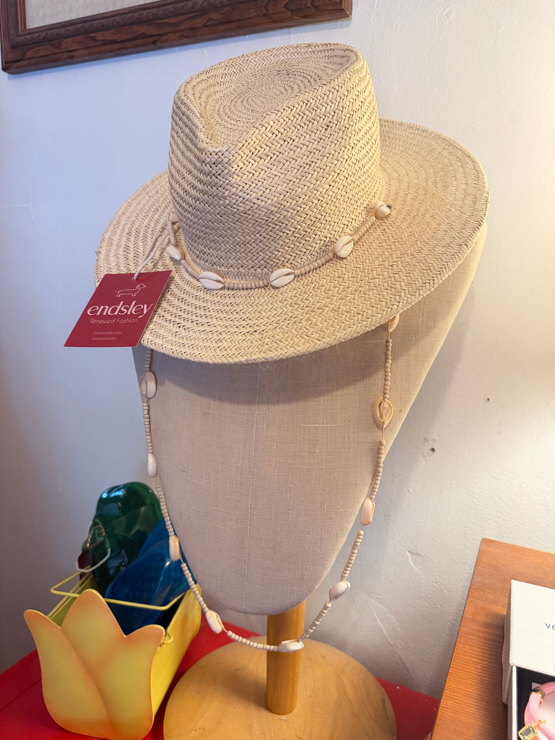 Lack of Color | Straw Fedora Hat with Seashell Strap