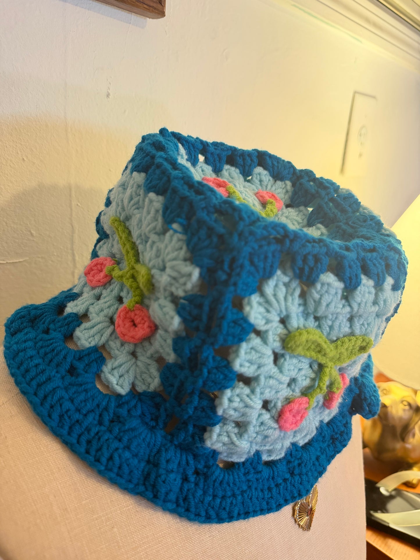 Crochet Cherry Bucket Hat