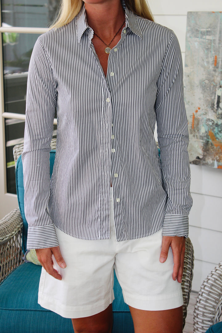 The Shirt by Rochelle Behrens | Striped Button Down, S