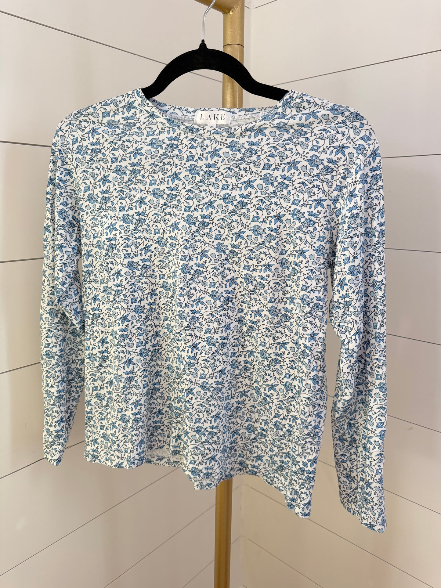 LAKE | Blue Floral Pima Long- Long PJ Set, XS
