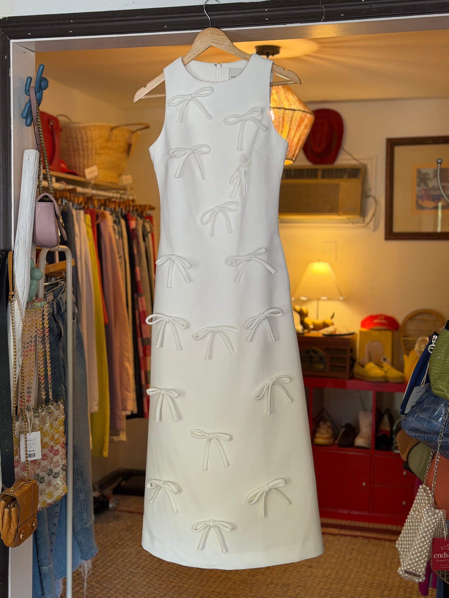 English Factory | Bow Applique Hepburn Dress, S
