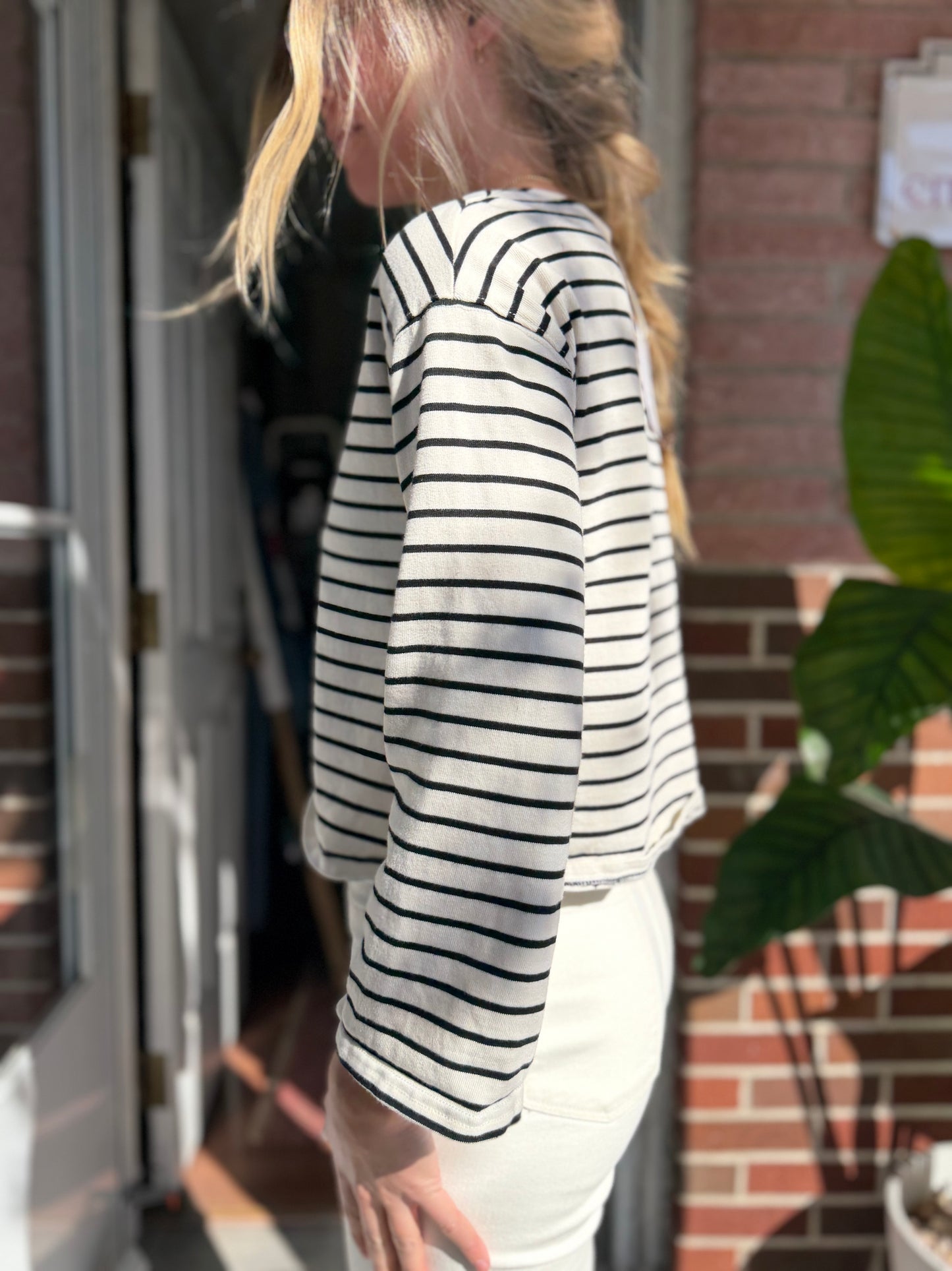 Miou Muse | Striped Long Sleeve, M