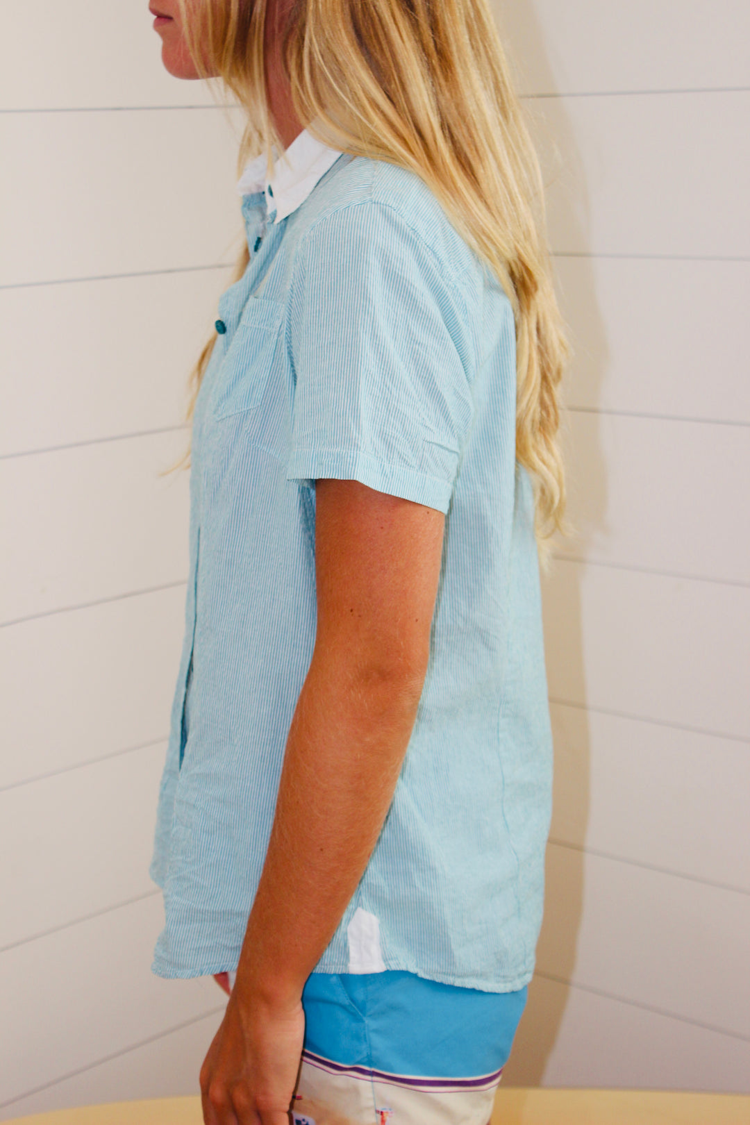 Striped Button Down Short Sleeve