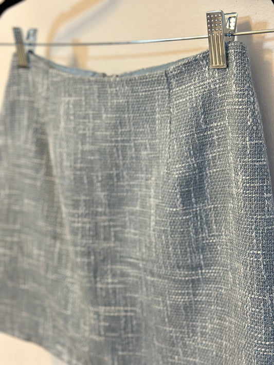 LuLus | Main Idea Light Blue Tweed Mini Skirt