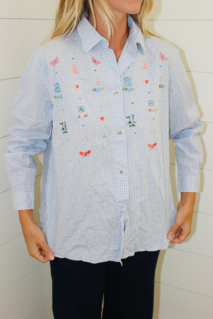 "A" embroidered Button Down