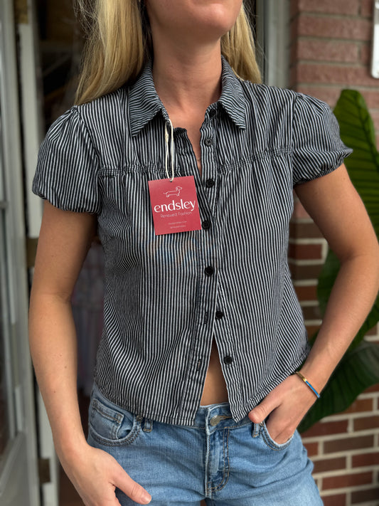 Medusa | Puffed Shoulder Button Up, M