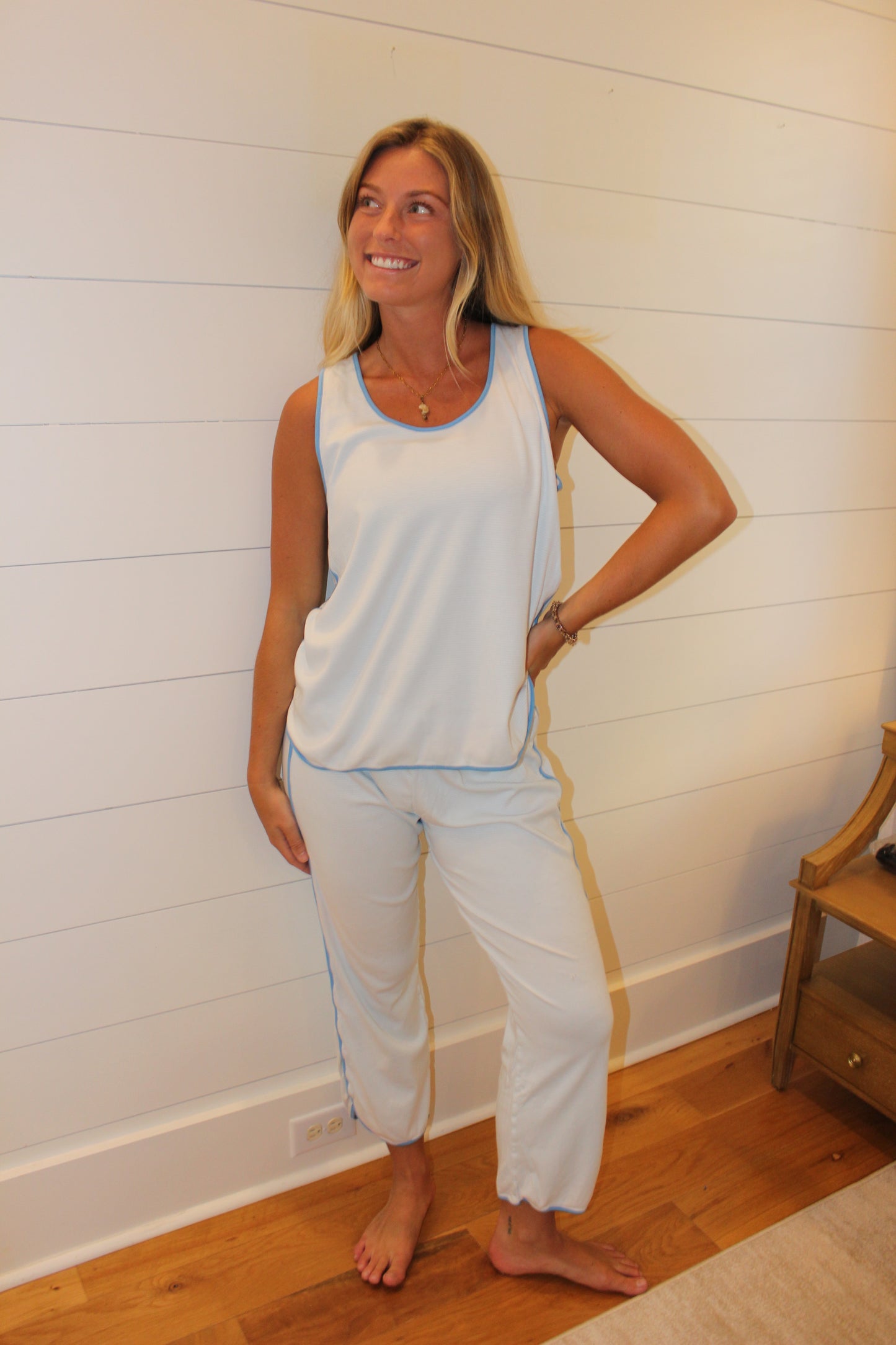 Lake | Striped Pant + Tank Set, M