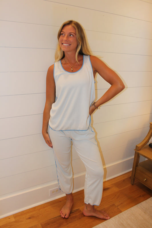 Lake | Striped Pant + Tank Set, M
