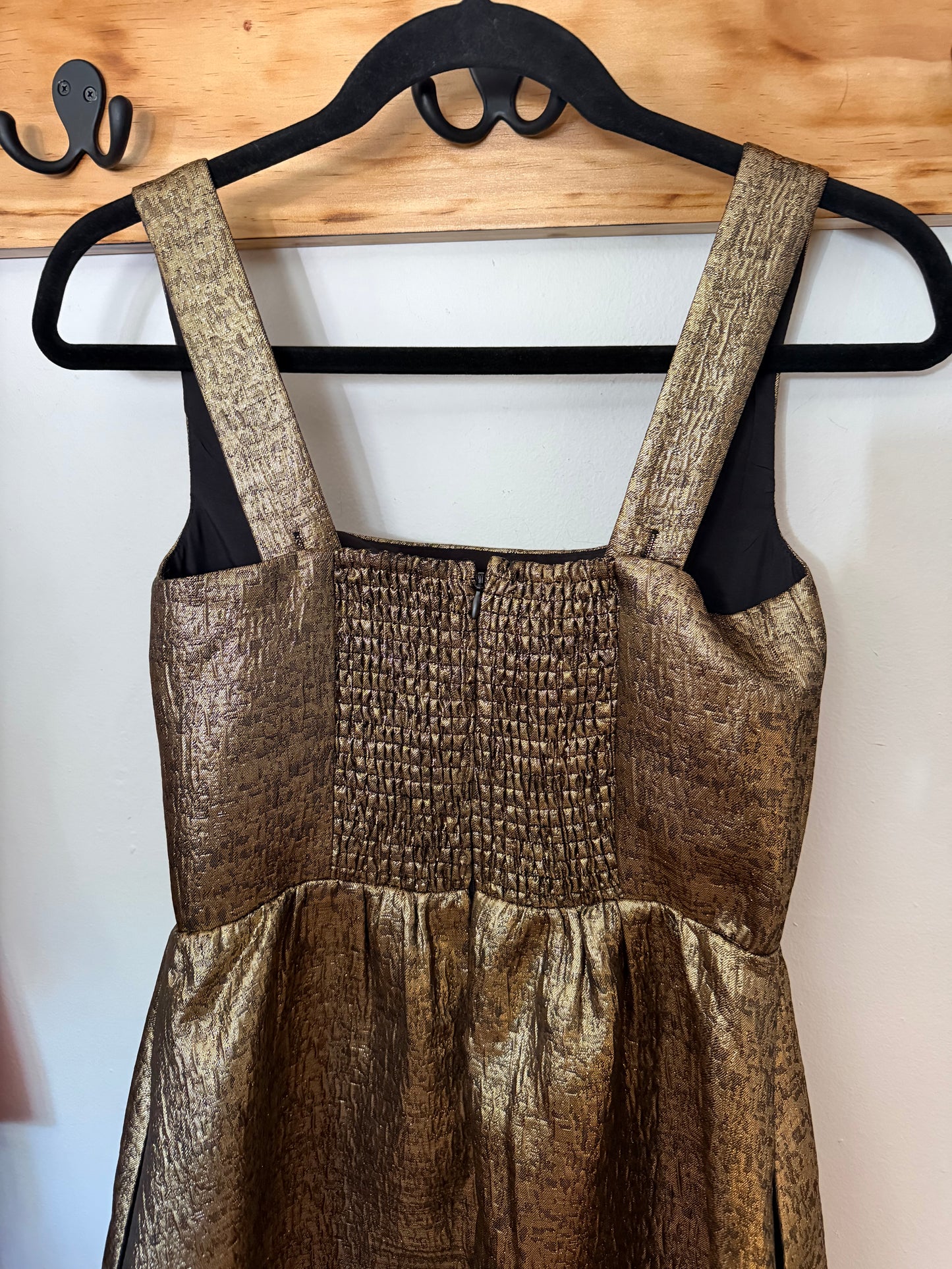 Tuckernuck | Gold Textured Jacquard Esme Dress, XXS