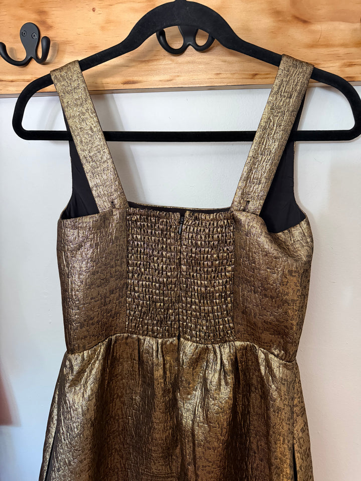 Tuckernuck | Gold Textured Jacquard Esme Dress, XXS
