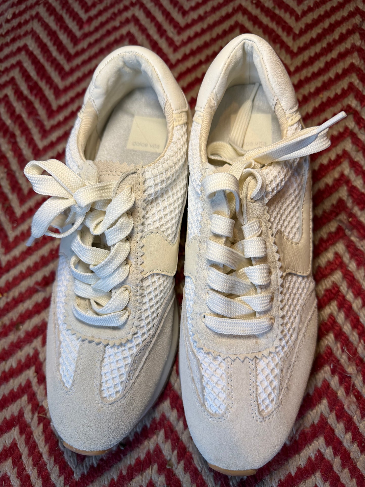Dolce Vita | White Woven Mesh Sneakers, 9