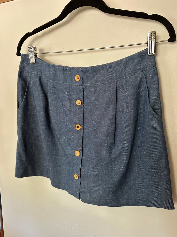 Sezane | 100% Cotton Button Skirt
