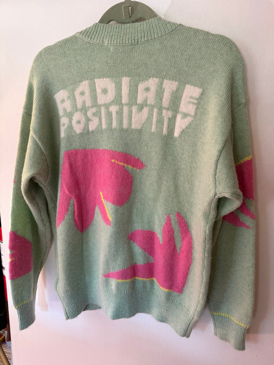 Scoth & Soda | Mint "Radiate Positivity" Wool Blend Sweater, M/L