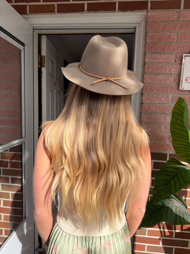 Neutral Brixton Felt Cowboy Hat, S