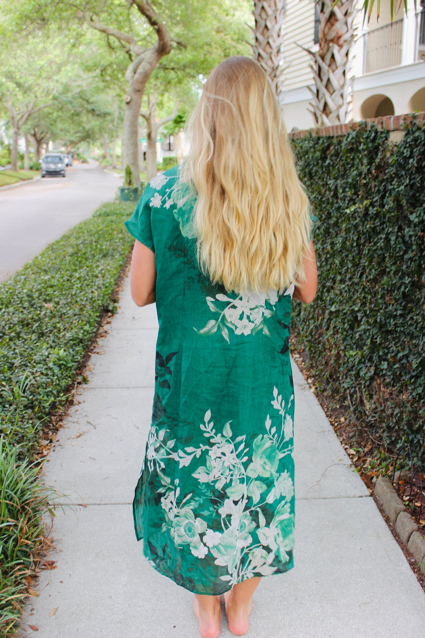 Johnny Was | Floral Linen Midi Dress, M