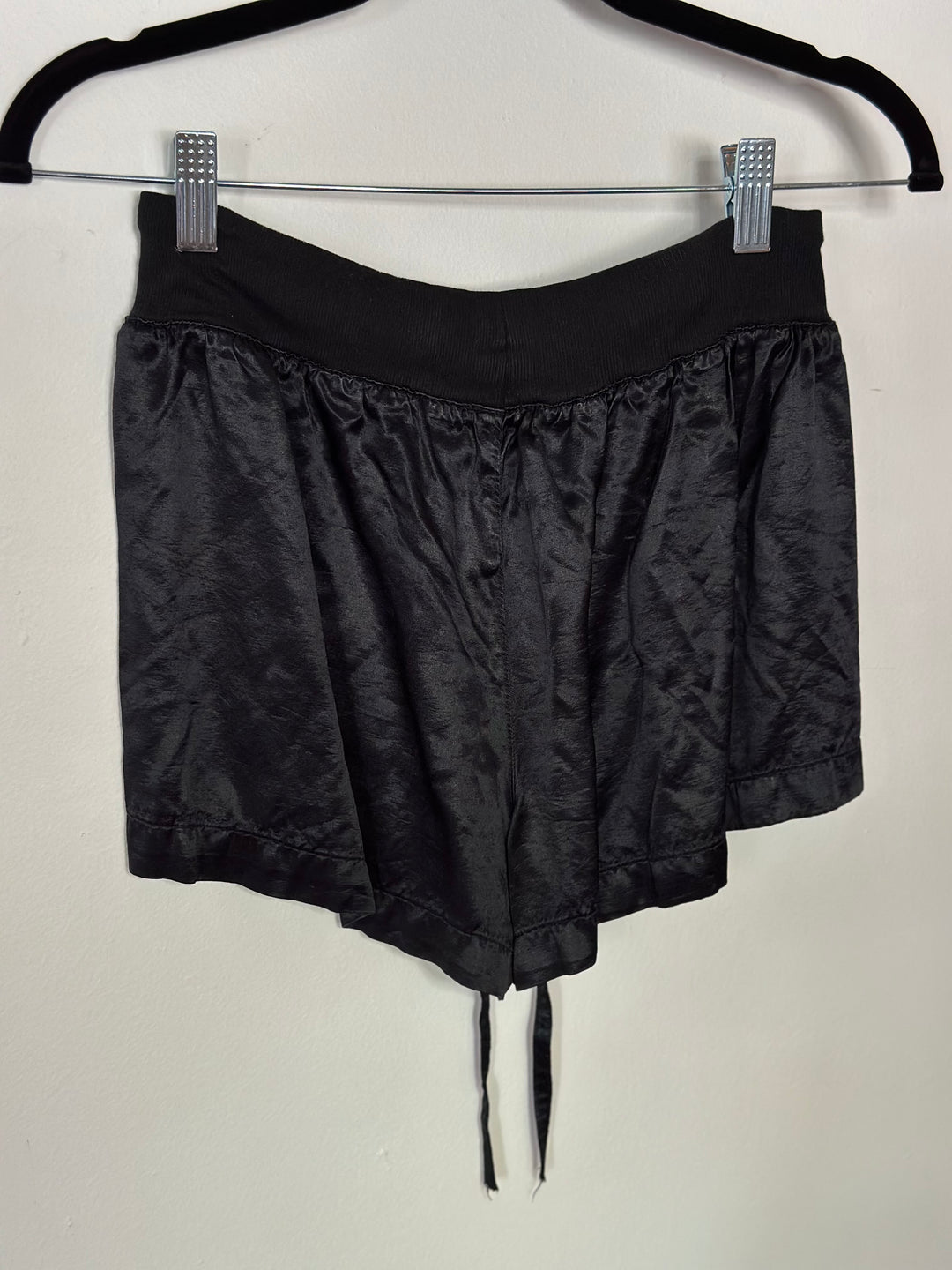 PJ Harlow | Satin Short With Rib Knit Waistband And Adjustable Drawstring