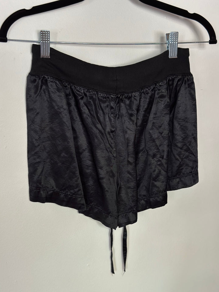 PJ Harlow | Satin Short With Rib Knit Waistband And Adjustable Drawstring