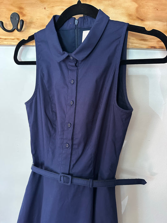 Gal Meets Glam | Navy Sleeveless Midi Dress, 0