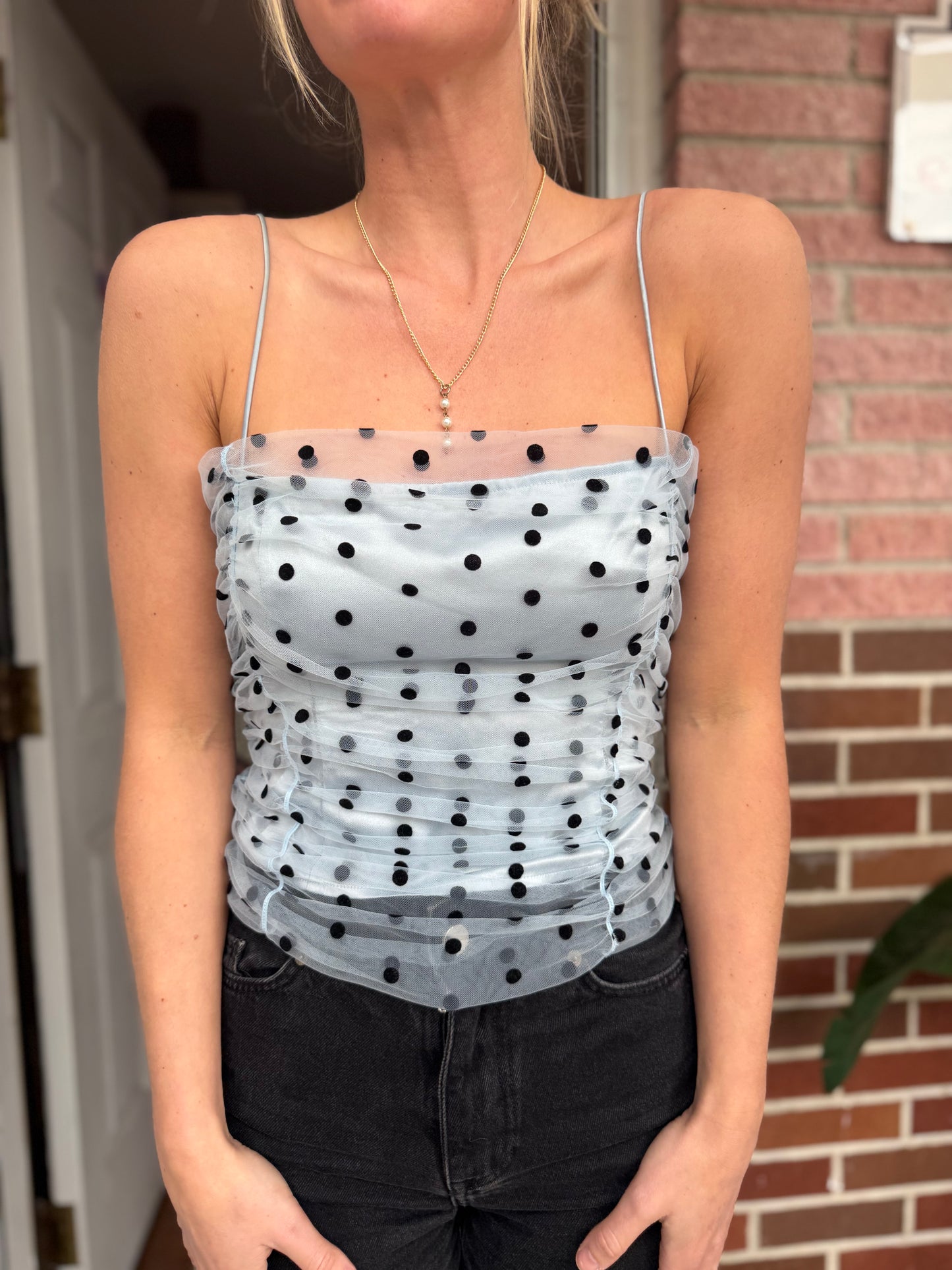 Reformation | Amber Polka Dot Top, 6
