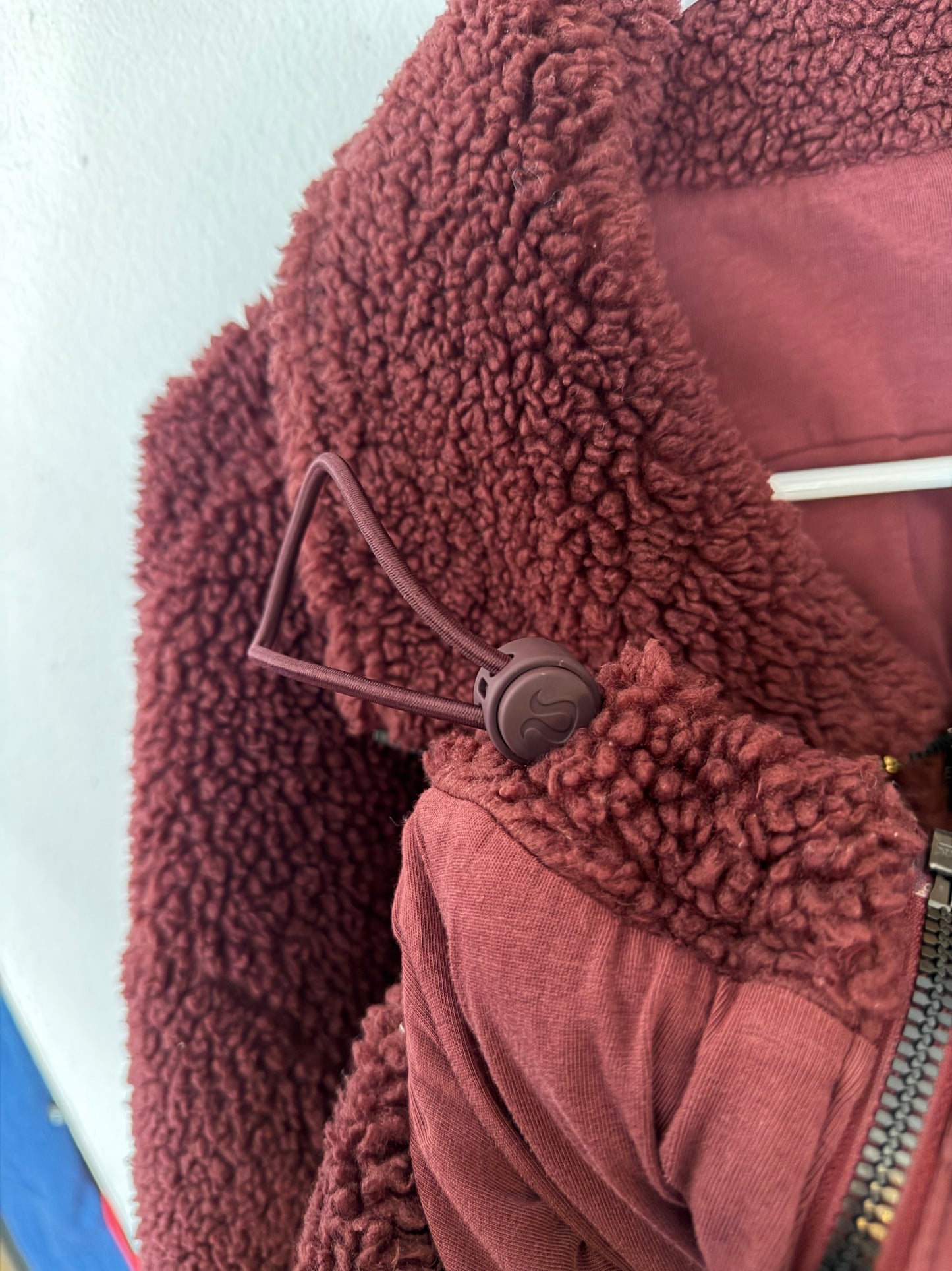 Lululemon | Red Merlot Cinchable Fleece Zip-Up, M