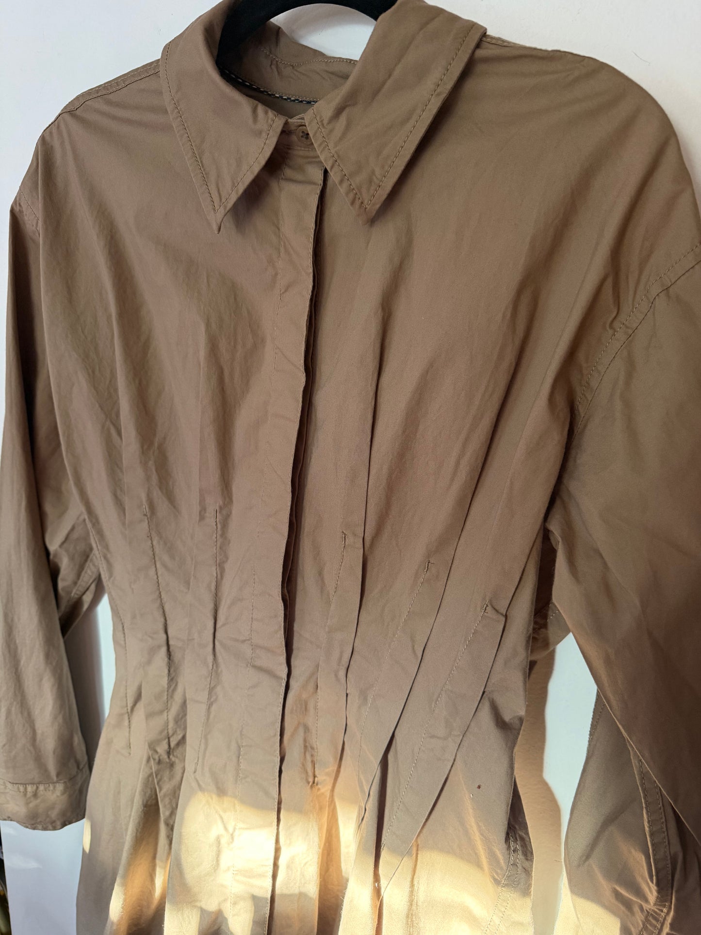 Pilcro | Pleated Long Sleeve Dress, M