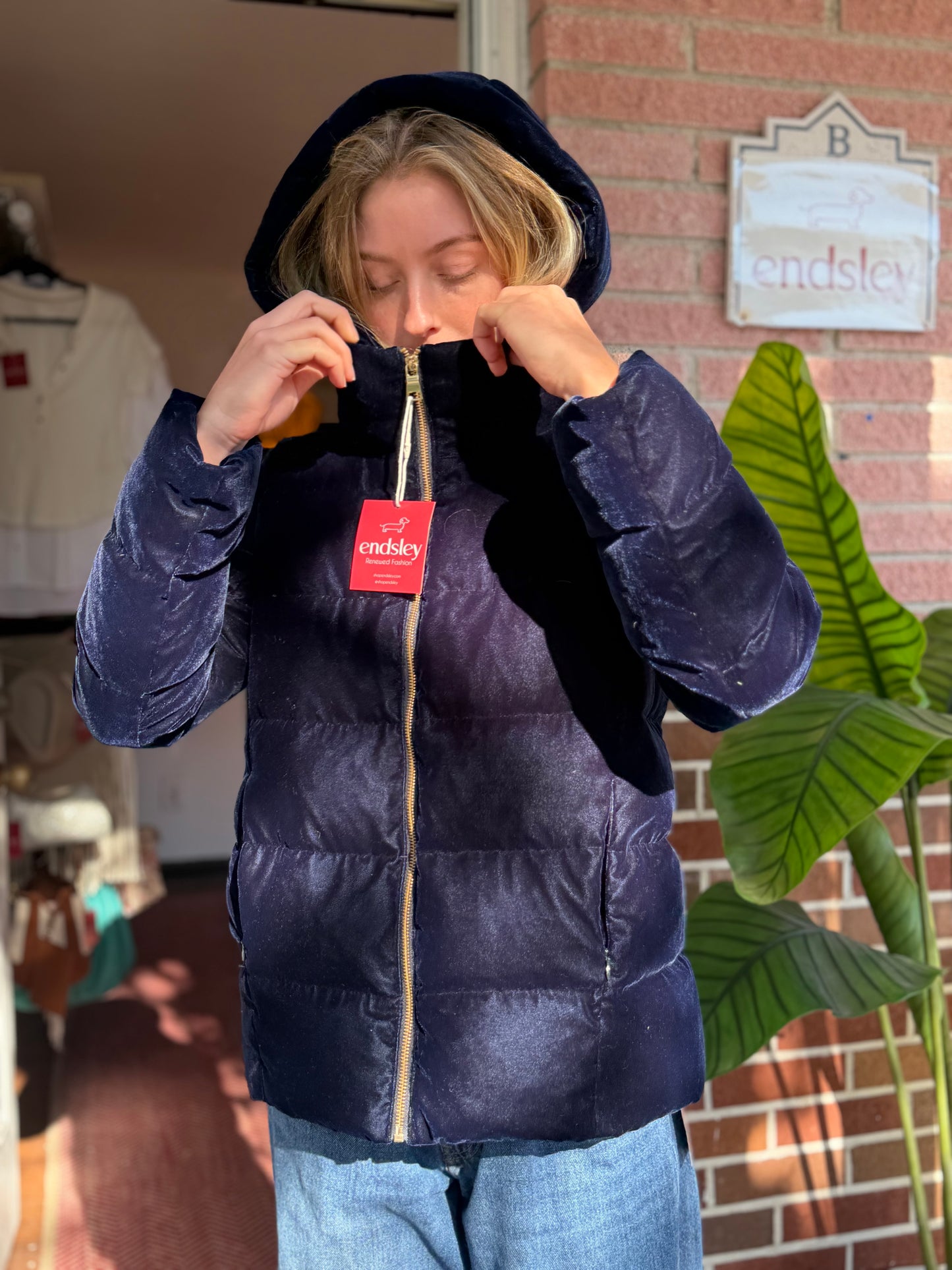 ZARA | Velvet Down Puffer Jacket, S