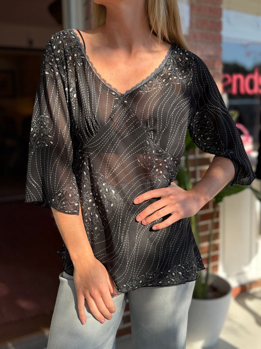 Millenium | Vintage Sheer Top, M